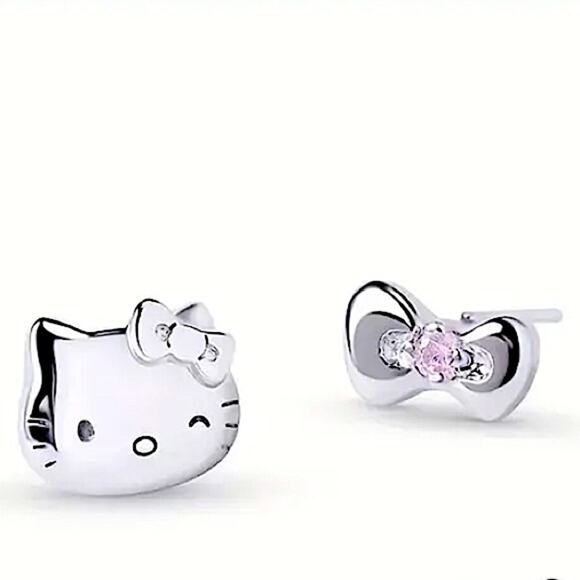 Hello Kitty Mix Match Stud Earrings Set Punk Minimalist Gift - Picture 1 of 5